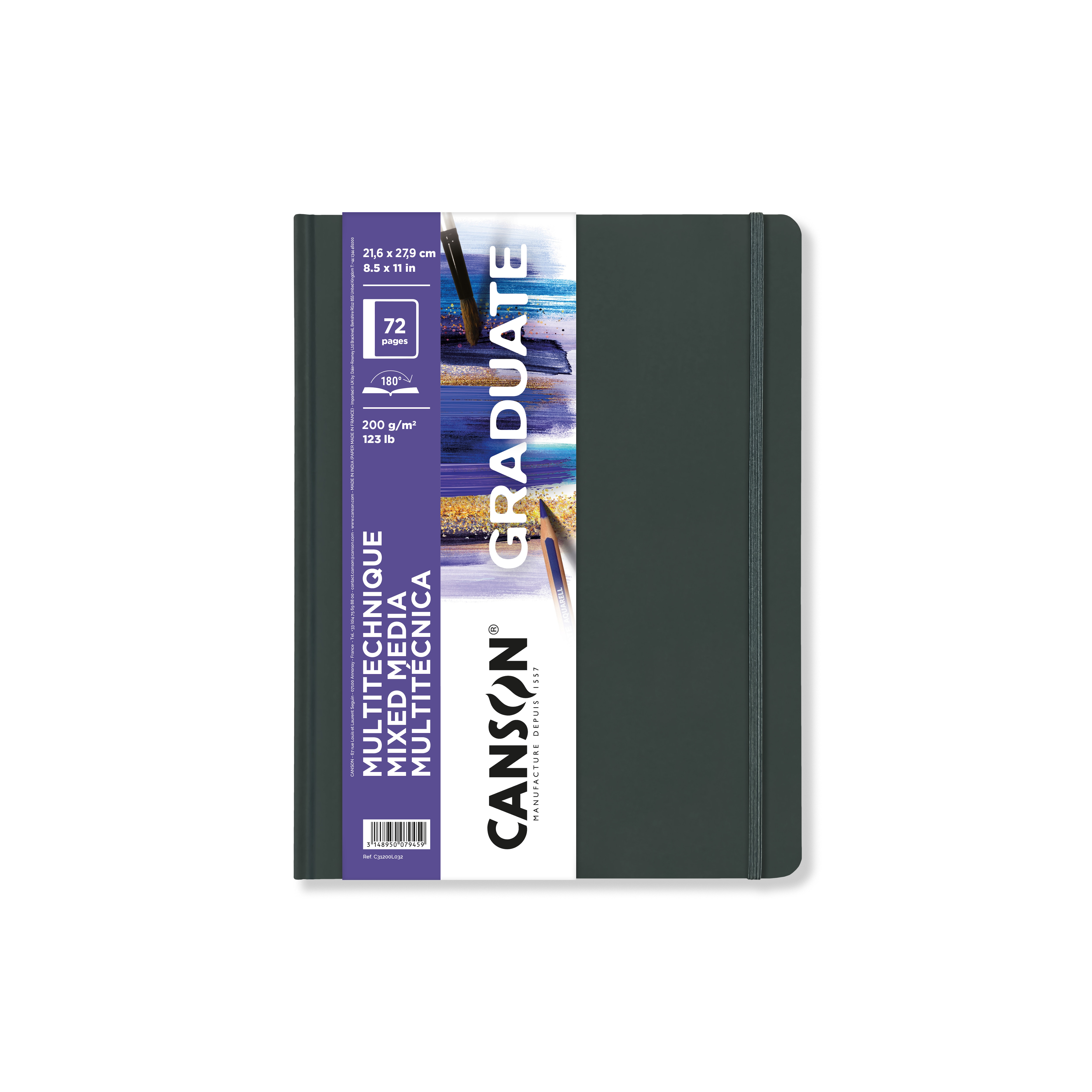 Imagem 0 de Art Book 21,6x27,9 36F Canson Graduate Mix Media Fino - 200g