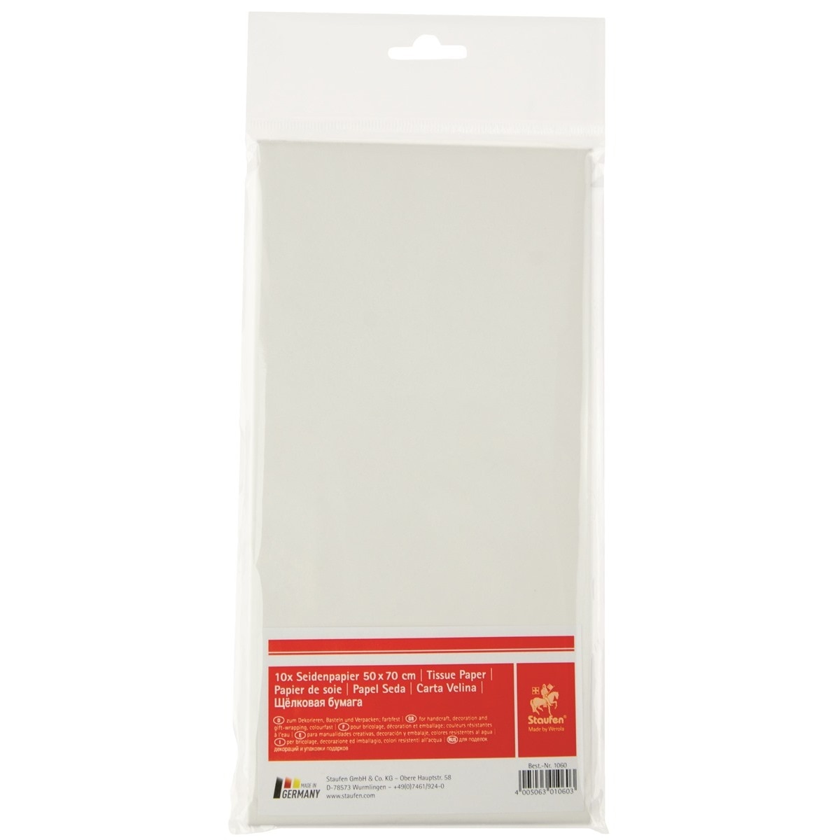 Imagem 0 de Embalagem Papel de Seda 10 Folhas Branco Staufen