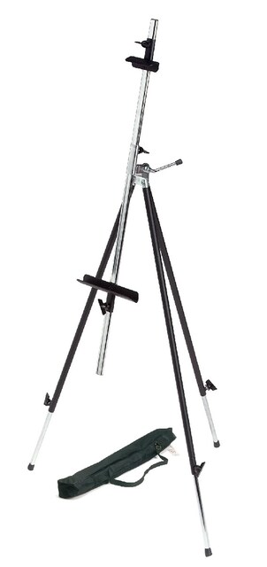 Imagem 0 de Cavalete Tripé de Campanha com Prática Bolsa de Metal Sainé Talens preto