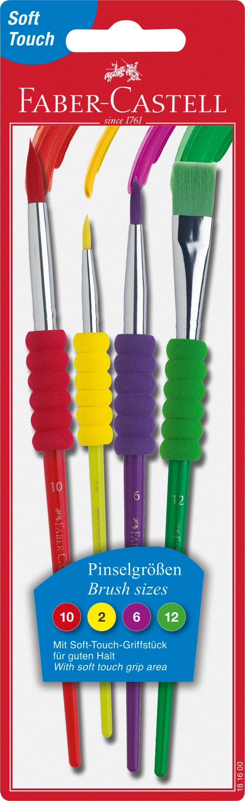 Imagem 0 de Blister 4 Píncéis Escolares Faber Castell