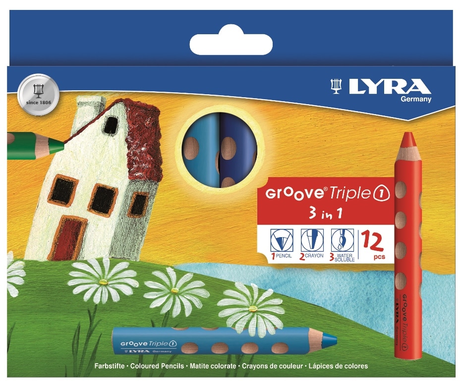 Lápis de Cor Lyra Groove TripleOne Cx. 12 uds 1