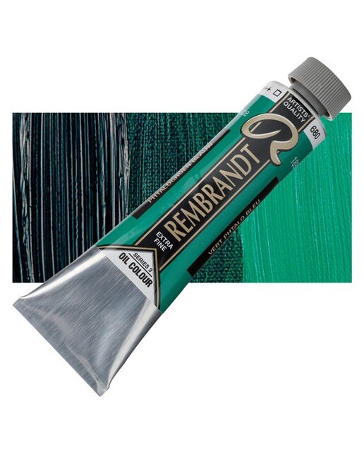 Tubo de Pintura de Óleo 40ml Rembrandt Verde Ftalo Azul 1