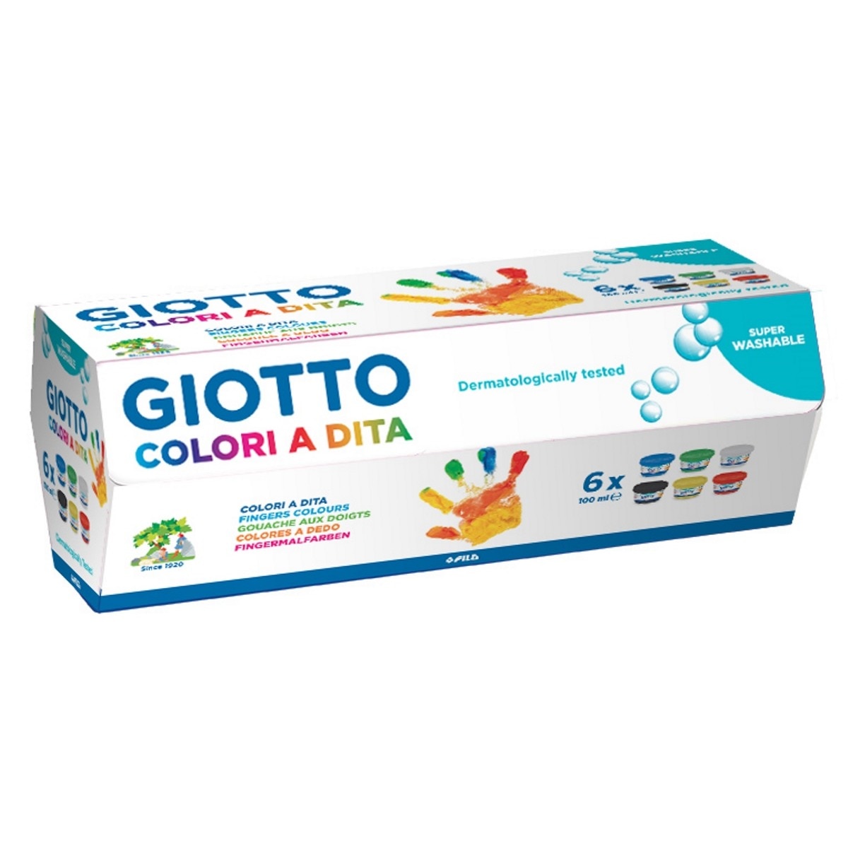 Pintura de Dedos / Digitinta Caixa 6 Boiões x 100ml Giotto 1