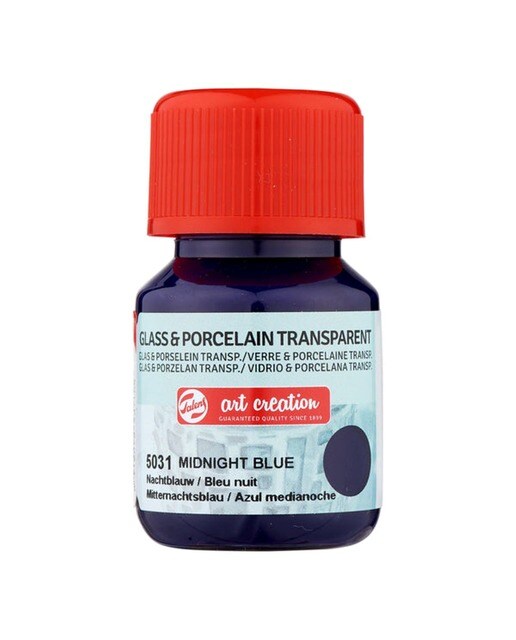 Frasco de Tinta Transparente para Vidro e Porcelana de 30 ml - Azul Meia-Noite Azul-noite-1