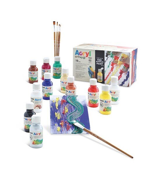 Imagem 0 de Conjunto Artístico Iniciação Primo 12 Garrafas de Tinta Acrílica