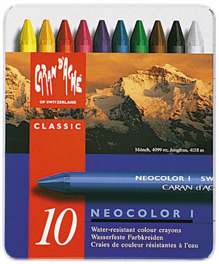 Caixa Metálica 10 Lápis de Cera Neocolor I Caran D'ache 1