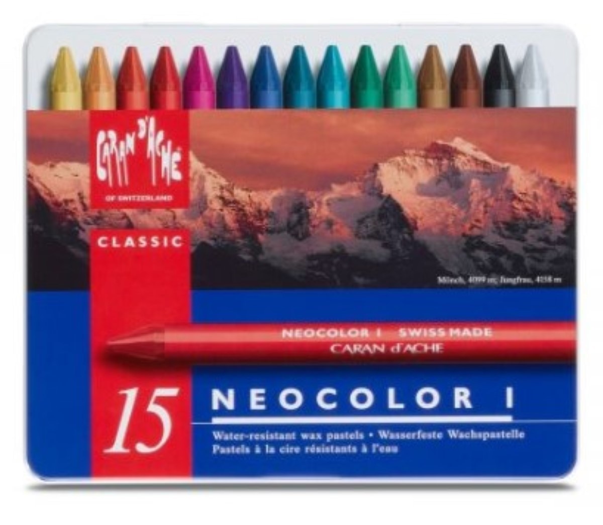 Imagem 0 de Caixa Metálica 15 Lápis de Cera Neocolor I Caran D'Ache