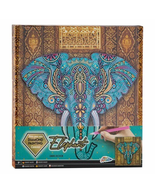 Imagem 0 de Pintura com Diamantes Elefante 30x30cm