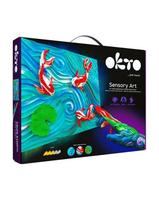 Conjunto Criativo com Tela de Pintura, Carpas Koi, Okto 1