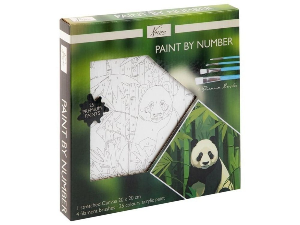 Pintura por números Panda 20 x 20 cm 1
