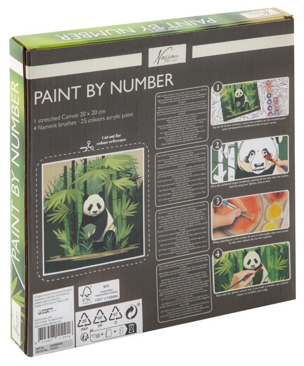 Pintura por números Panda 20 x 20 cm 2