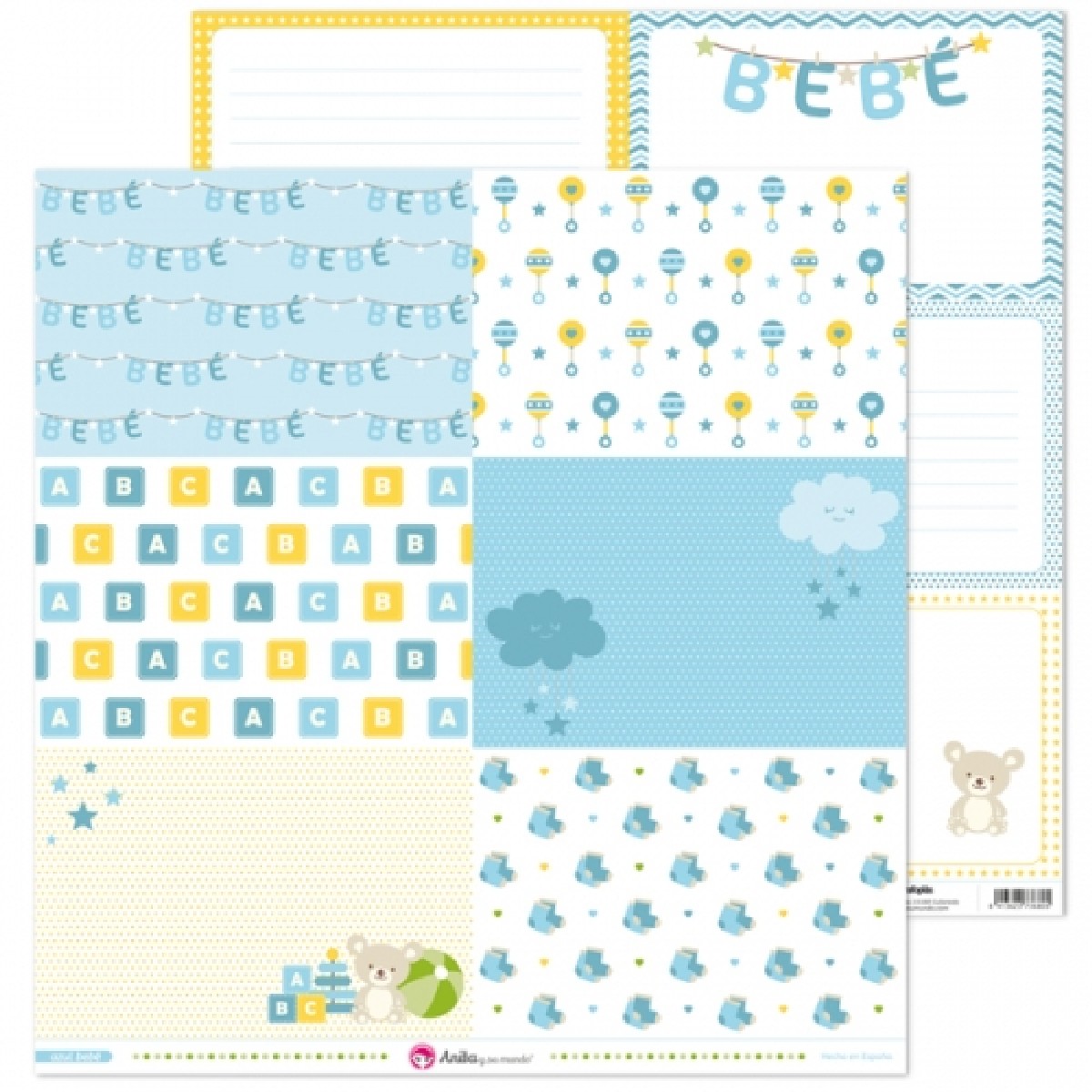 Imagem 0 de Papeis Estampados para Scrap da Coleção Bebé Azul de Anita y su mundo (Cartões Grandes)