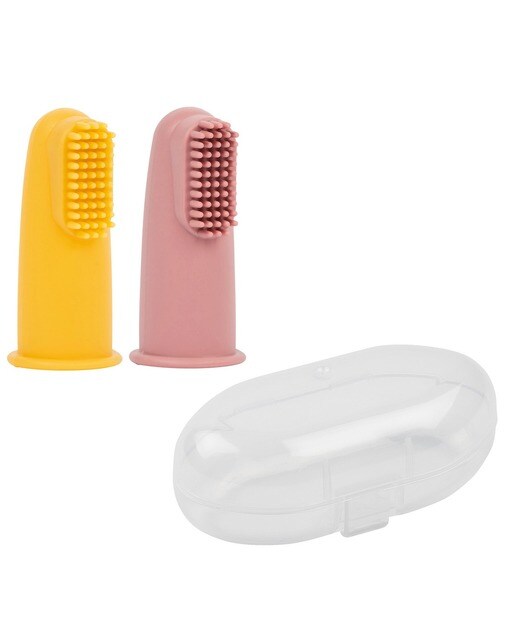 Imagem 0 de 2 Escovas Dentes Bebé - Amarelo e Rosa c/ Estojo