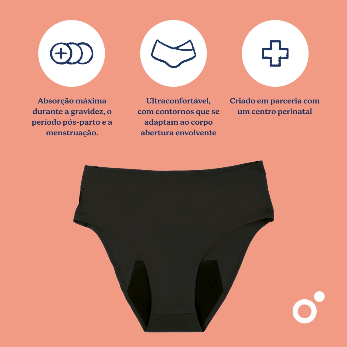 Cueca Pós-Parto Flowly Preto-5