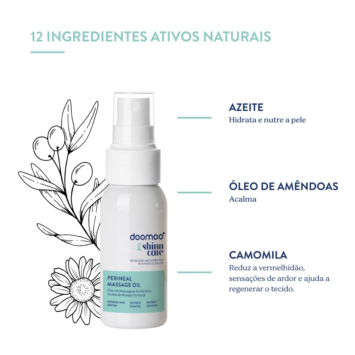 Óleo de Massagem Perineal Care - 50ml Branco-5