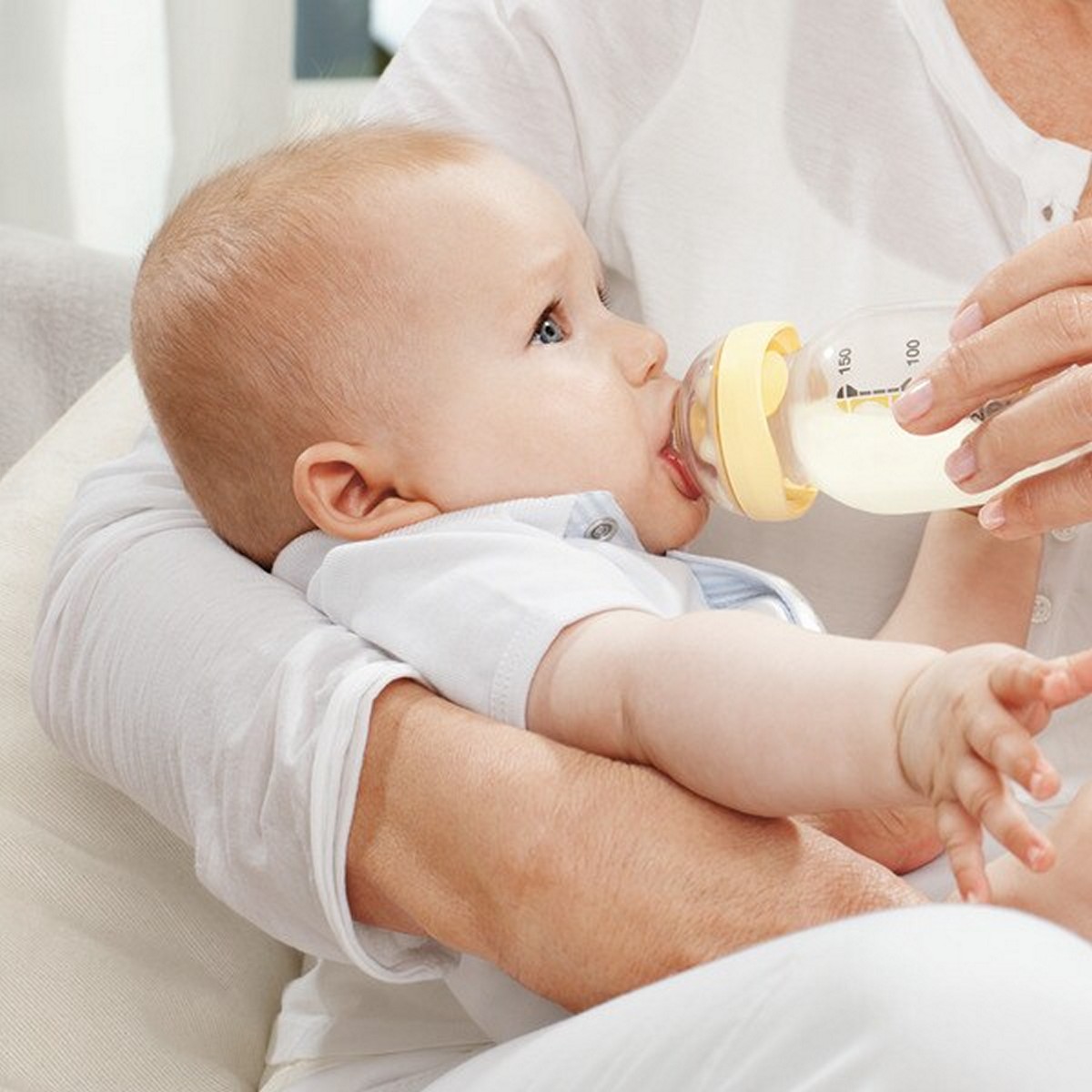 Tetina para biberão Calma Silicone Medela Sistema Alimentação Leite Materno (+0 M.) transparente/amarelo Transparente / Amarelo-10