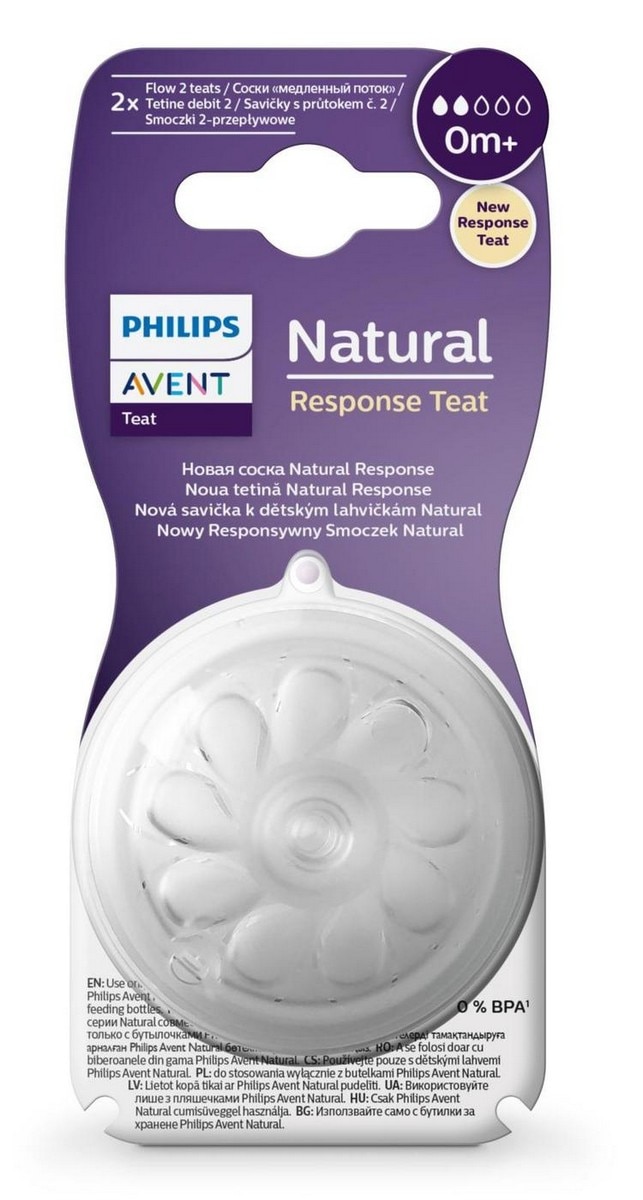 Pack 2 Tetinas Natural Response Fluxo Lento +0M 2
