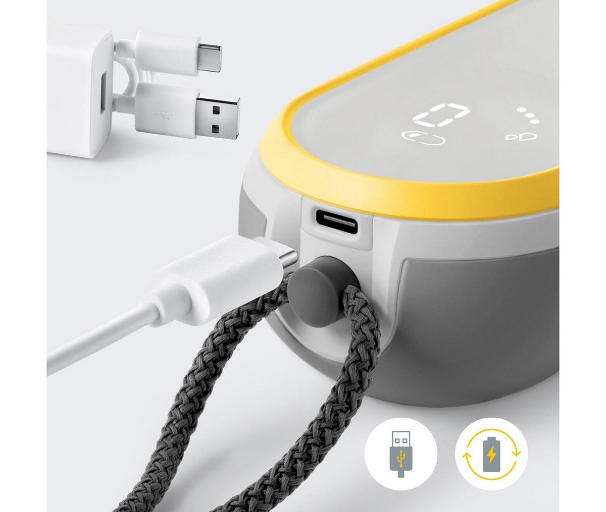 Bomba Tira-Leite Dupla Elétrica Freestyle Hands Free Amarelo-5