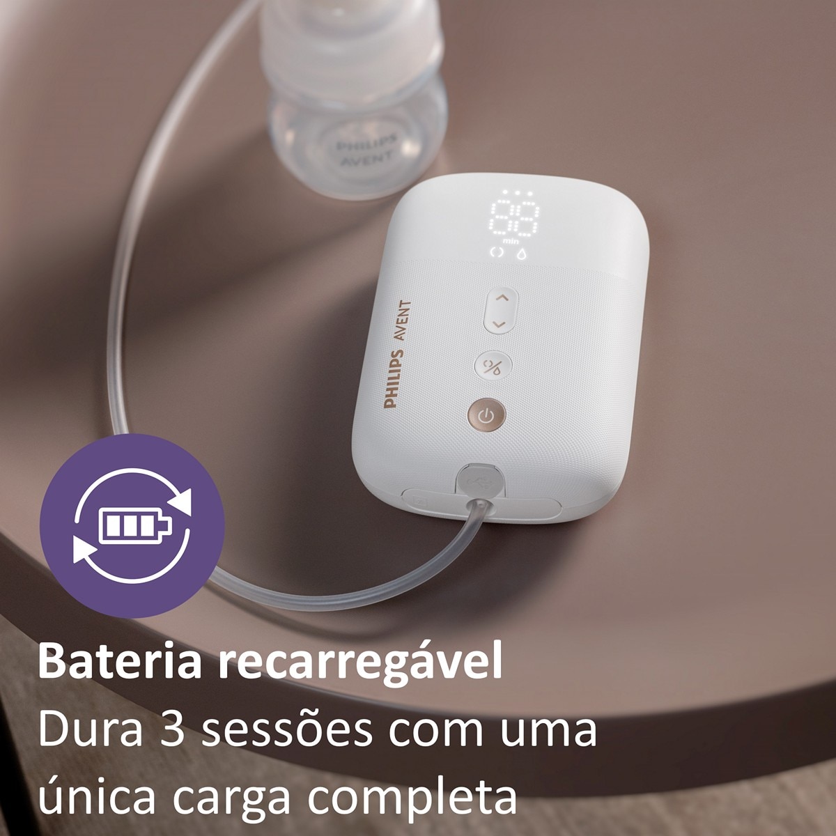 Conjunto de Amamentação com Bomba Tira-Leite Elétrica Portátil Avent, 3 Biberões, Discos de Amamentação e Copos de Armazenamento Branco-4