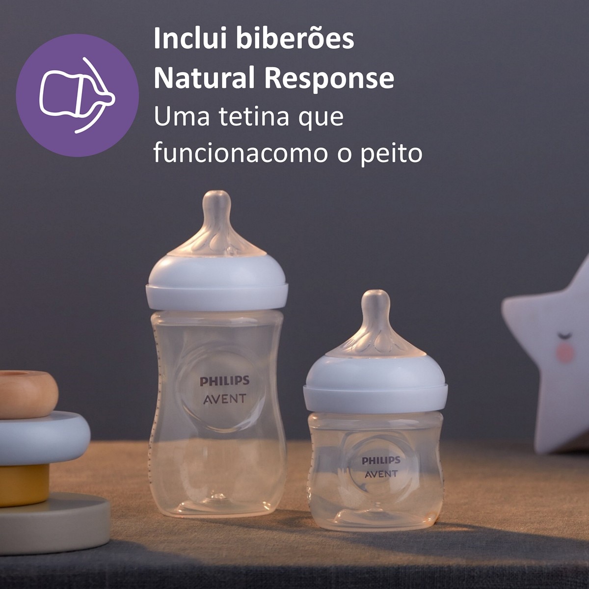 Conjunto de Amamentação com Bomba Tira-Leite Elétrica Portátil Avent, 3 Biberões, Discos de Amamentação e Copos de Armazenamento Branco-5