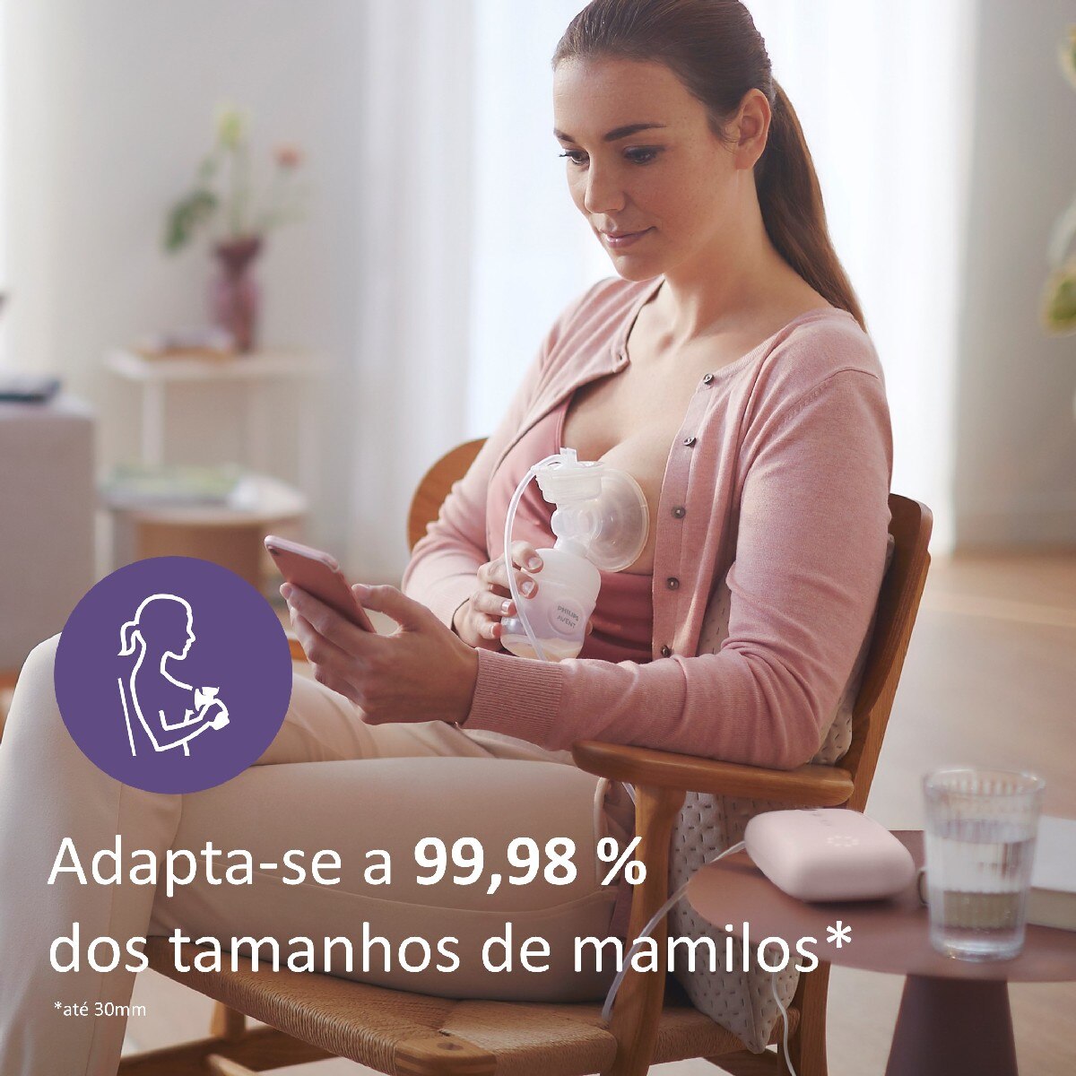 Bomba Tira-leite Elétrica, 8 Níveis de Estimulação e 16 Níveis de Extração, Extrator de Leite Silencioso Salmão-2