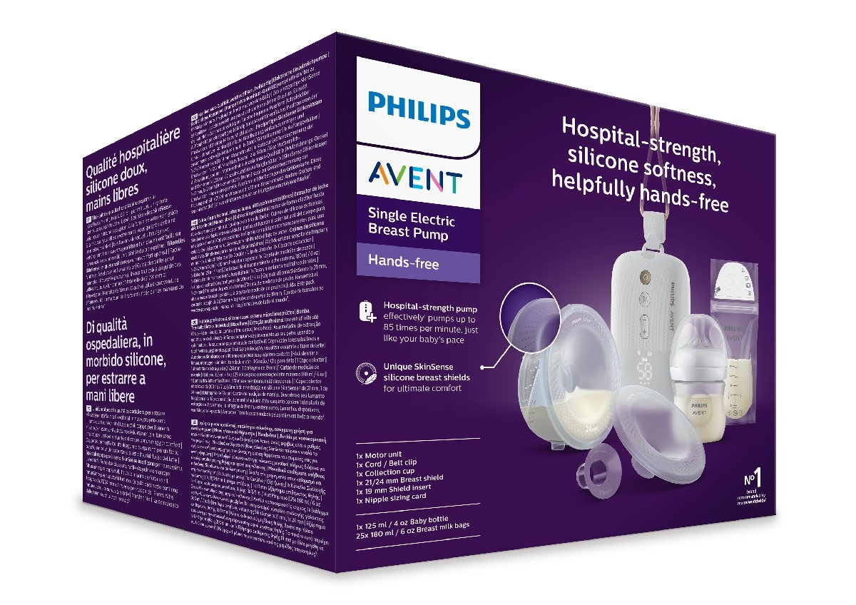 Bomba Tira-Leite Elétrica Portátil Individual Avent, Mãos Livres, Extrator de Leite Silencioso, Imita o Ritmo do Bebé Branco-3