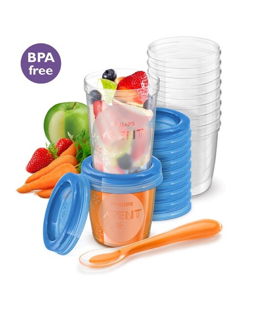 Imagem 0 de Conjunto de 20 Copos Philips Avent para Armazenamento de Alimentos transparente/azul