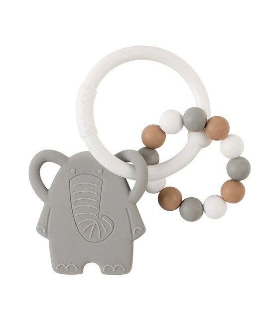 Imagem 0 de Roca de dentição Nattou de silicone elefante cinza
