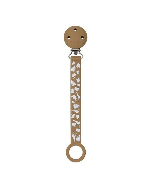 Corrente de Chupeta Silicone Castanho com Animais Castanho-1