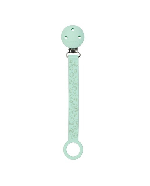 Imagem 0 de Corrente de Chupeta Silicone Menta com Animais