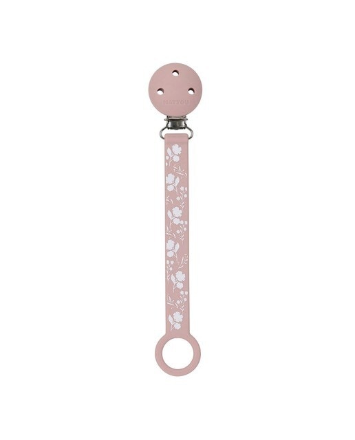 Imagem 0 de Corrente de Chupeta Silicone Rosa com Flores