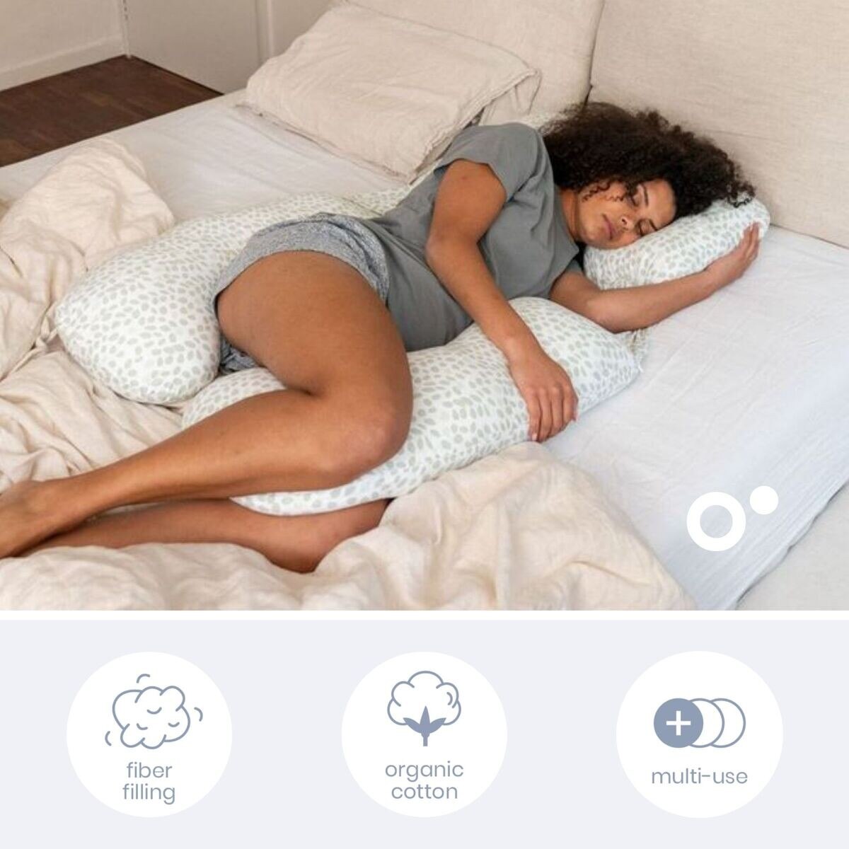 Almofada de Gravidez de Conforto XXL Maxxy Folhas Verdes 2