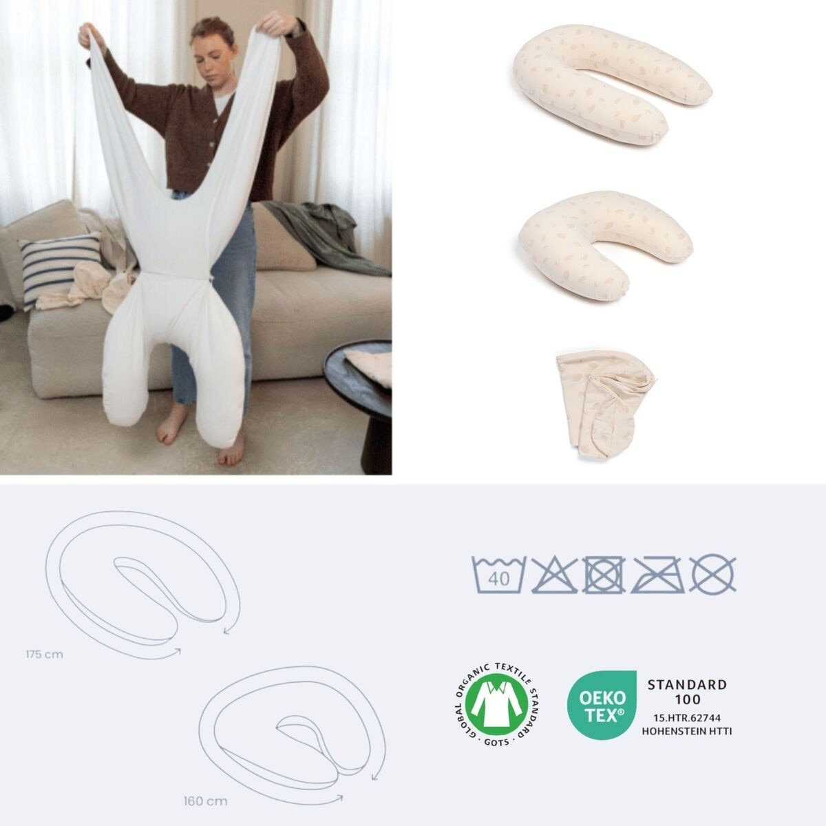 Almofada de Maternidade Twisty 2 em 1 Petals Latte 4