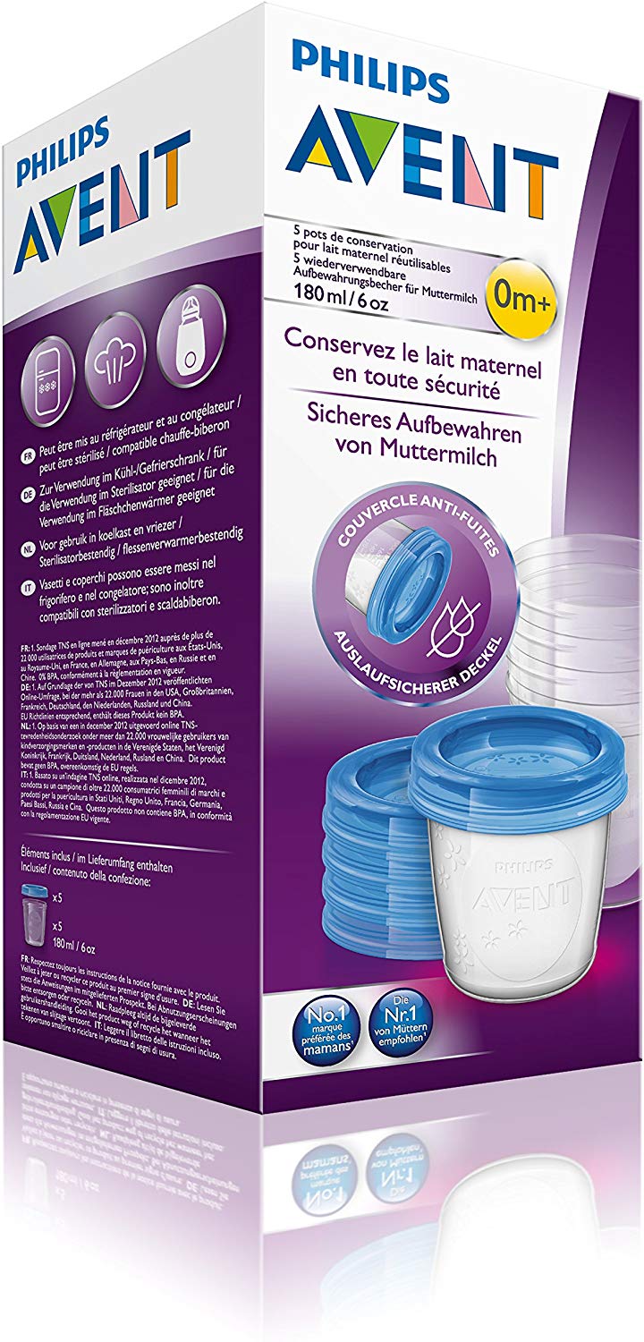 Conjunto Copos Armazenamento Leite PHILIPS AVENT SCF619/05 5 copos, 180ml 4
