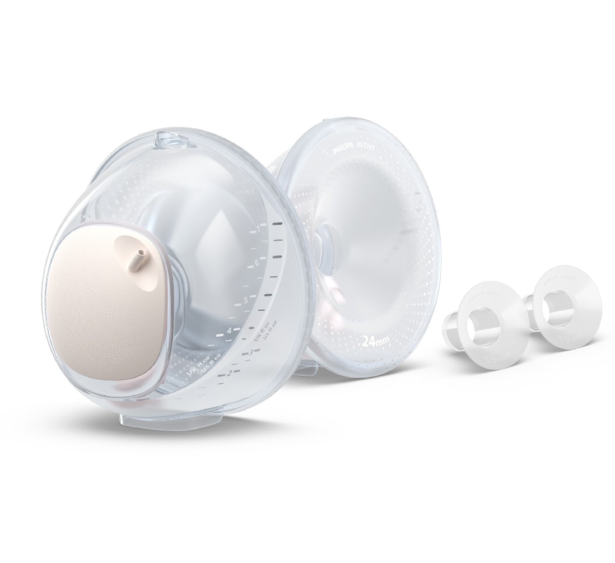 Copos Coletores Duplos Avent para Extração com Mãos Livres - 2 Unidades Branco-1