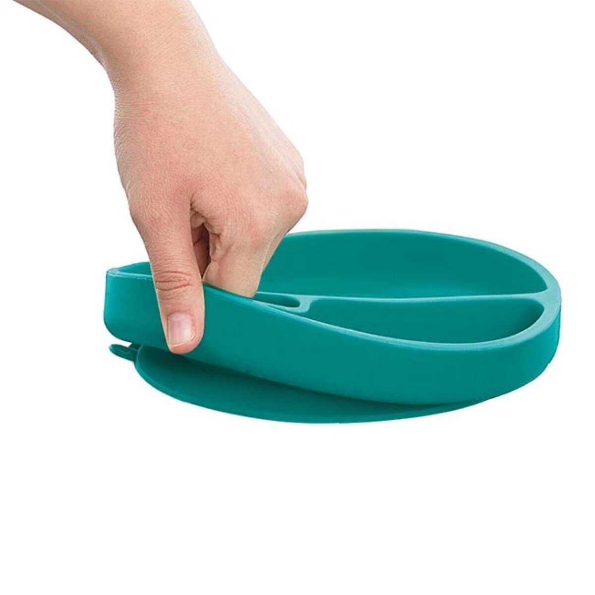 Prato com Divisórias Silicone 6m+ Verde Minikoioi 2