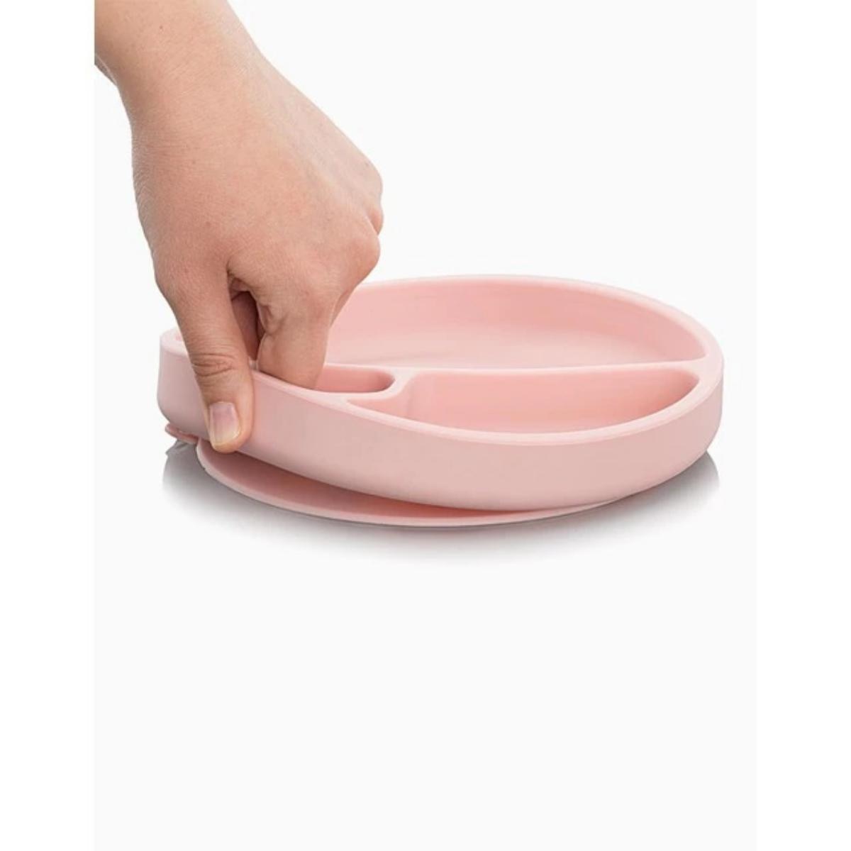 Prato com Divisórias Silicone 6m+ Rosa Minikoioi 2