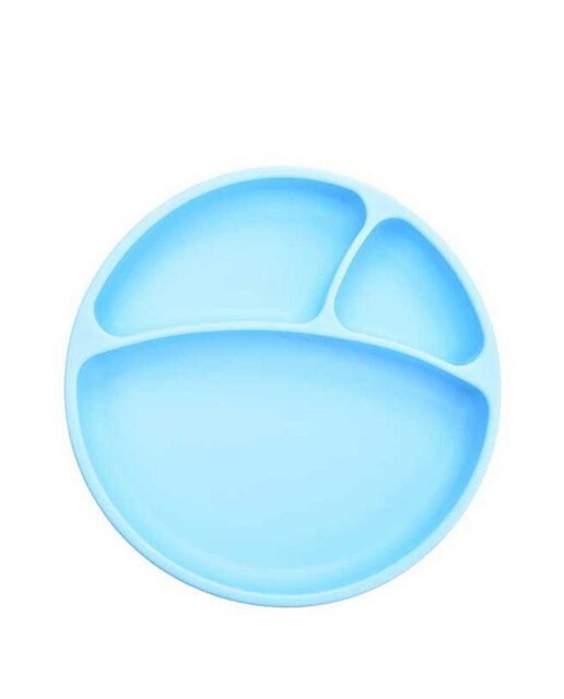 Prato com Divisórias Silicone 6m+ Azul Minikoioi 1