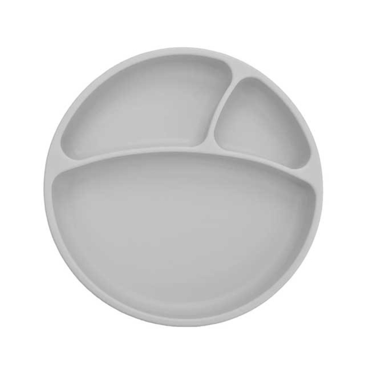 Prato com Divisórias Silicone 6m+ Cinza Minikoioi 1