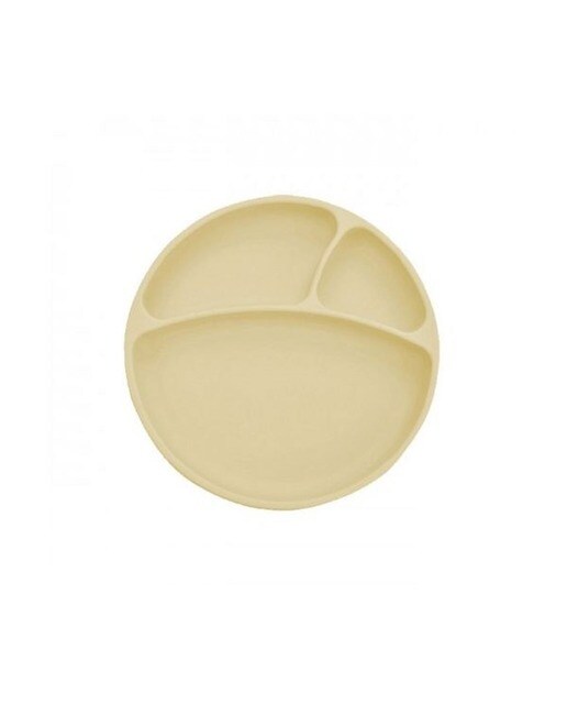 Prato com Divisórias Silicone 6m+ Amarelo Minikoioi 1
