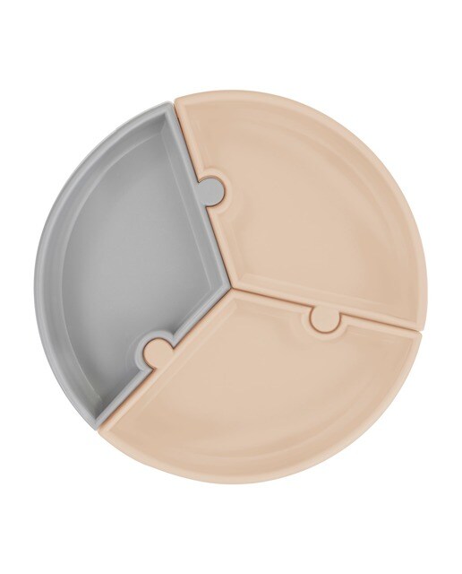 Prato Puzzle - Bubble Bege e Cinza 1