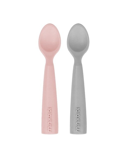 Pack de 2 Colheres em Silicone - Pinky Rosa/Powder Cinza 1