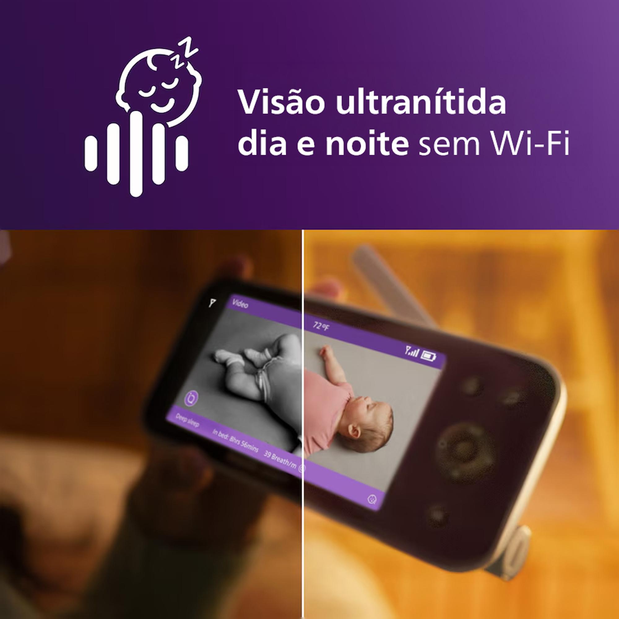 Intercomunicador Conectado Premium, Acompanhamento do Sono e Respiração sem Dispositivos, Deteção de Choro, Ecrã de 5" SCD971/26 Nacar-5