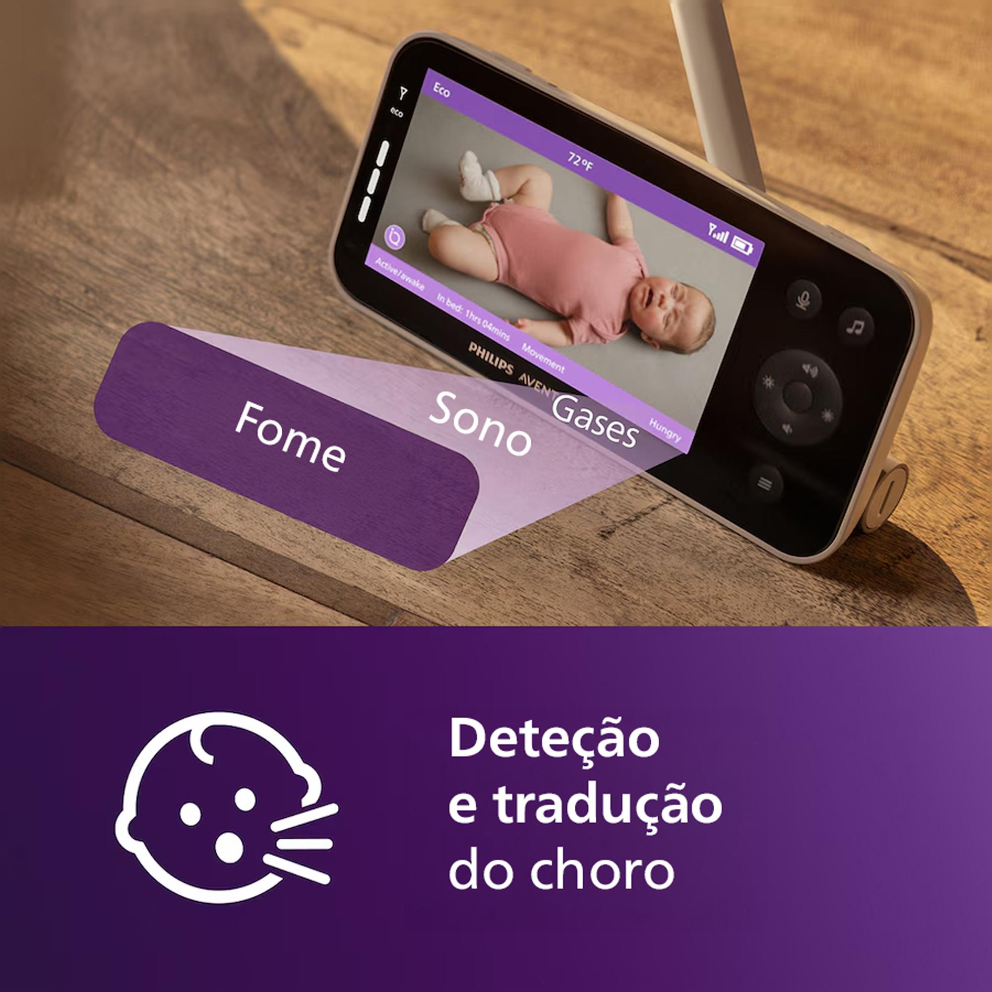 Intercomunicador Conectado Premium, Acompanhamento do Sono e Respiração sem Dispositivos, Deteção de Choro, Ecrã de 5" SCD971/26 Nacar-6