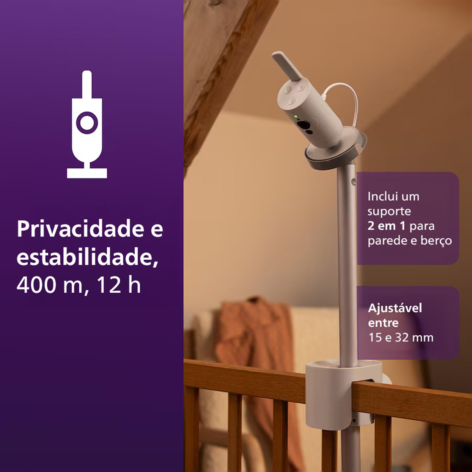 Intercomunicador Conectado Premium, Acompanhamento do Sono e Respiração sem Dispositivos, Deteção de Choro, Ecrã de 5" SCD971/26 Nacar-10