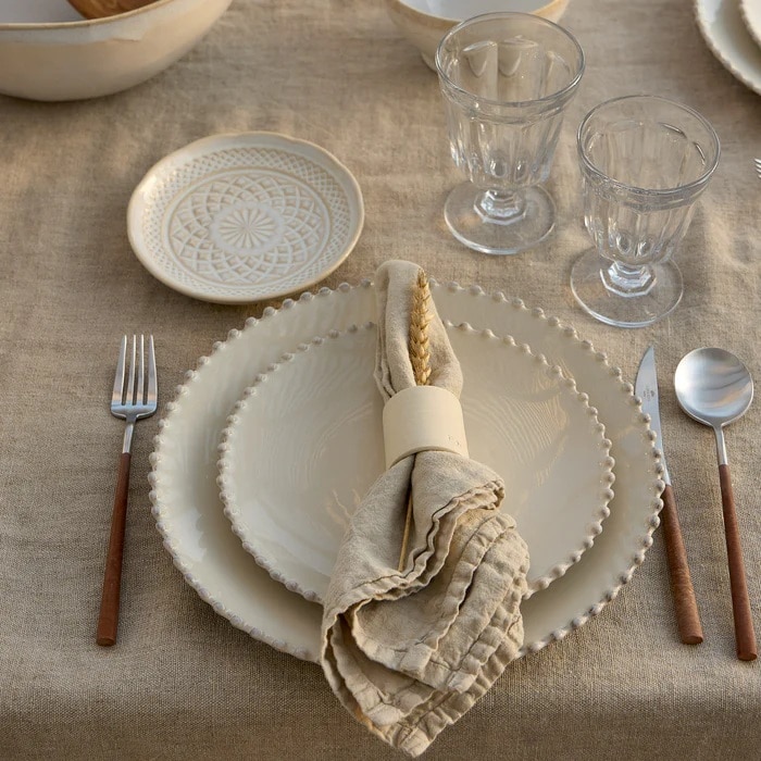 Prato de Sobremesa Pearl Creme-3