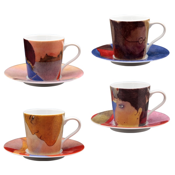 Imagem 0 de Conjunto de 4 Chávenas de Café com Pires da Coleção Mário Botas