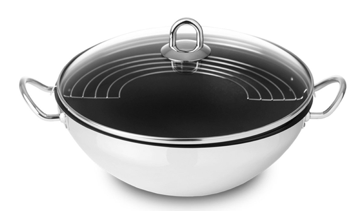 Wok com asas anti-aderente + Grelha 28cm Nautilus Silampos 1