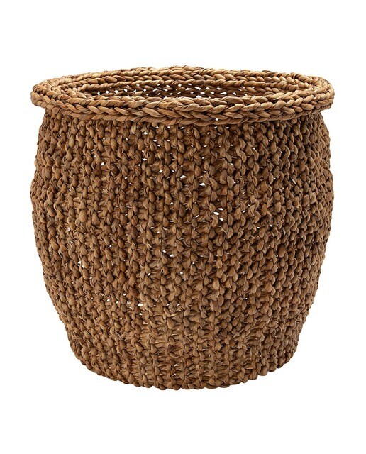 Cesta Decorativa Redonda Média Jacinto-de-água Morella Natural-1