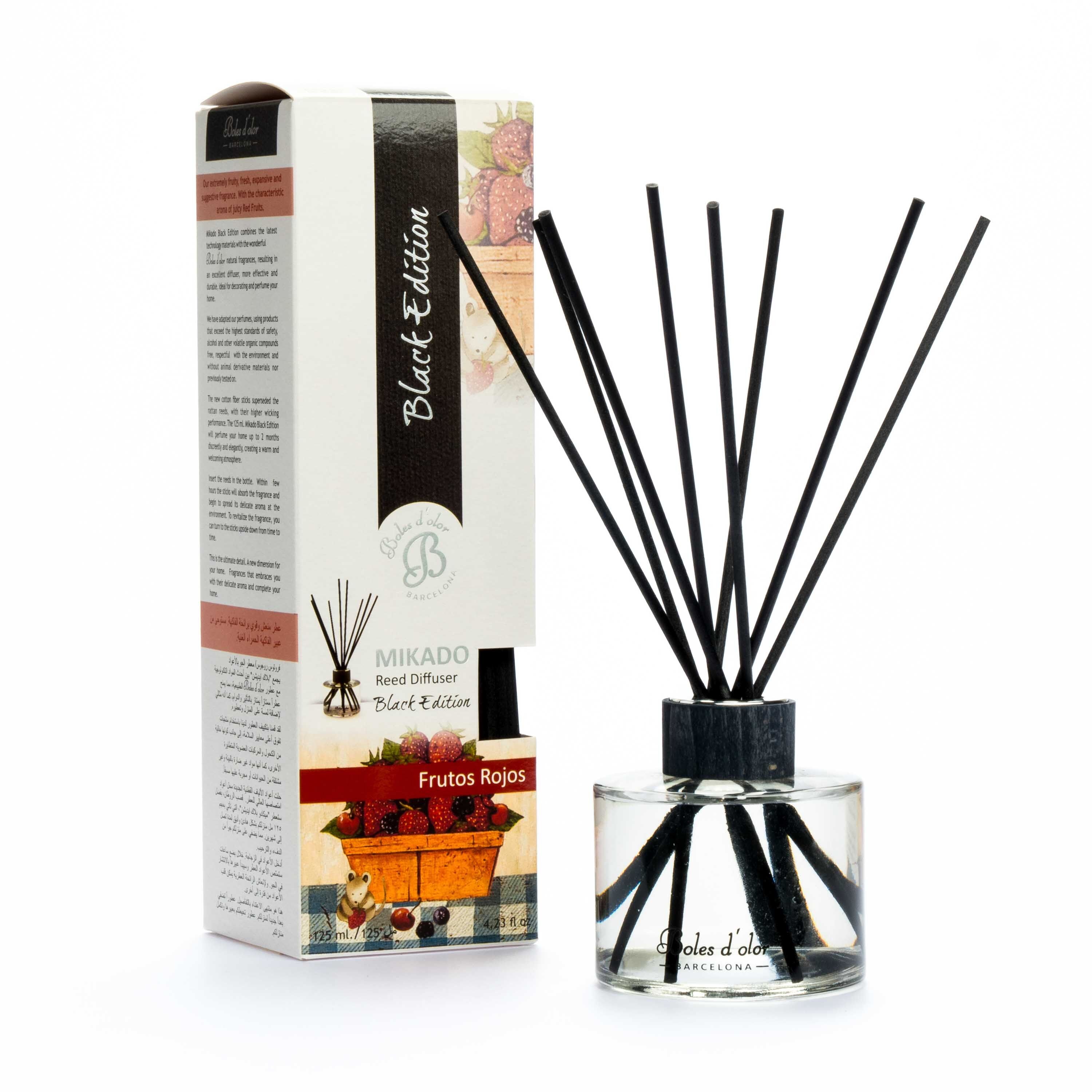 Difusor Mikado com Varetas Black Edition Frutos Vermelhos - 200 ml 1